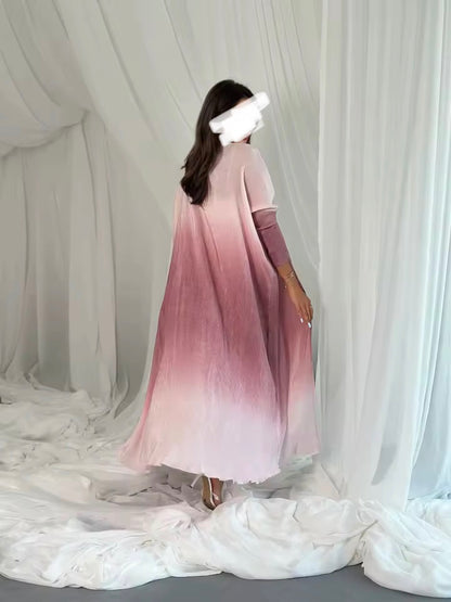 Women Split Abaya Open Front Kaftan Arab Long Robe