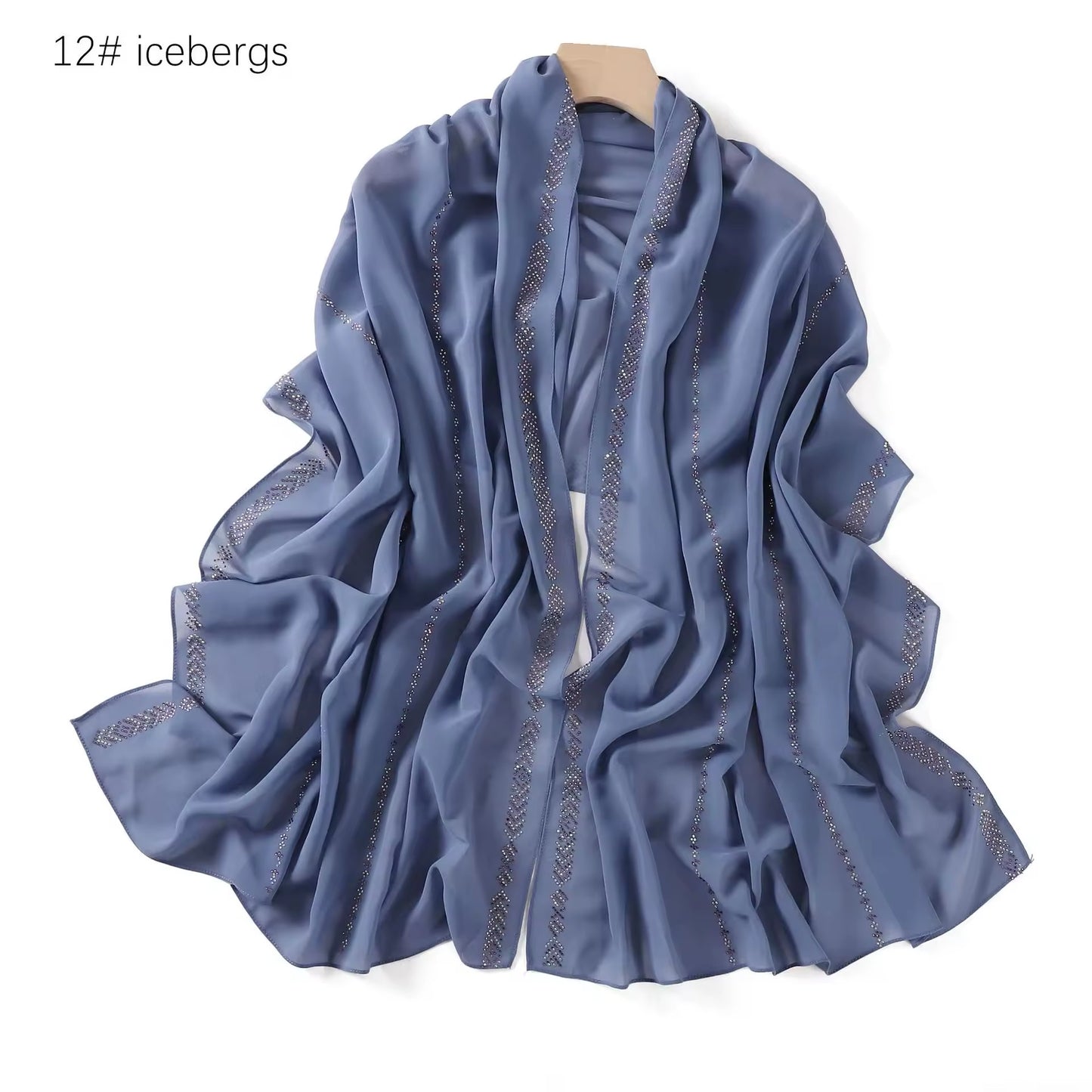 Women Glimmer Shiny Women Hijab Scarf Muslim Long Scarves Light Weight