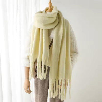 Men Wool & Women Woollen Cashmere Touch Scarf - Warm Fringe Shawl