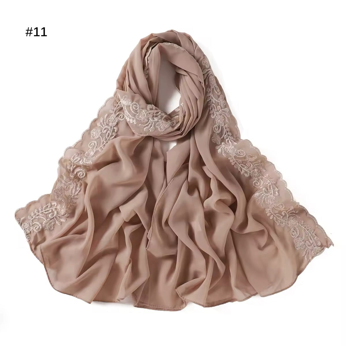 Women Embroidered Scarf Elegant and Versatile for Women Floral Shawl