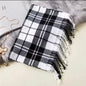 Men &  Women Checked Pattern Cashmere Touch Scarf - Warm Fringe Shawl
