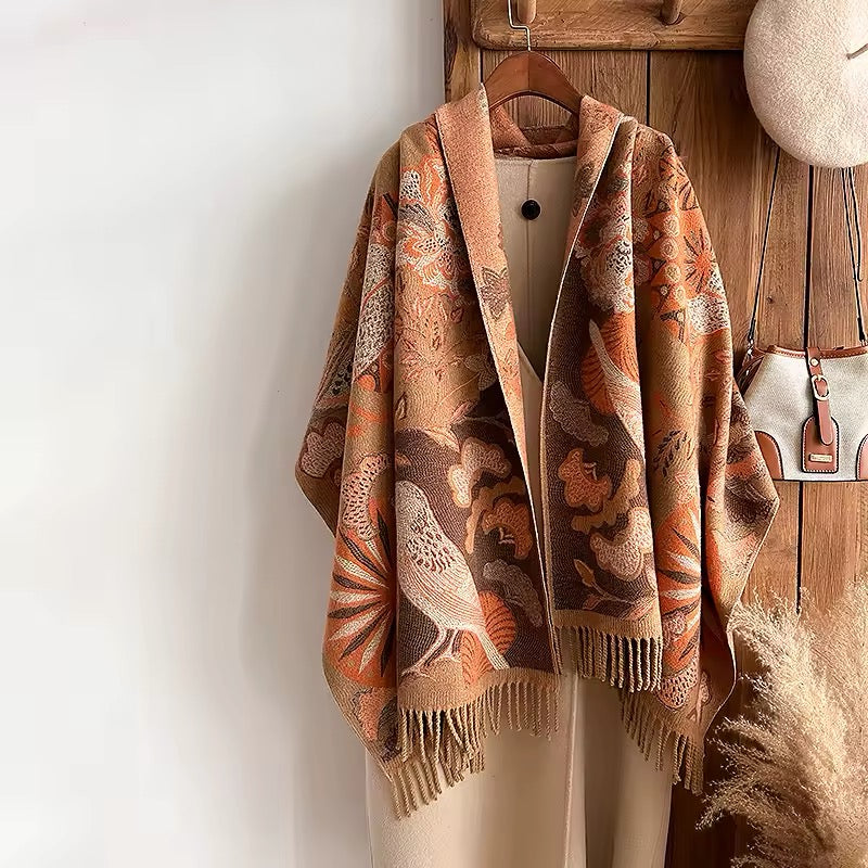 Luxury Women Classic Pashmina Double Sided Cashmere Touch Scarf - Warm Fringe Shawl