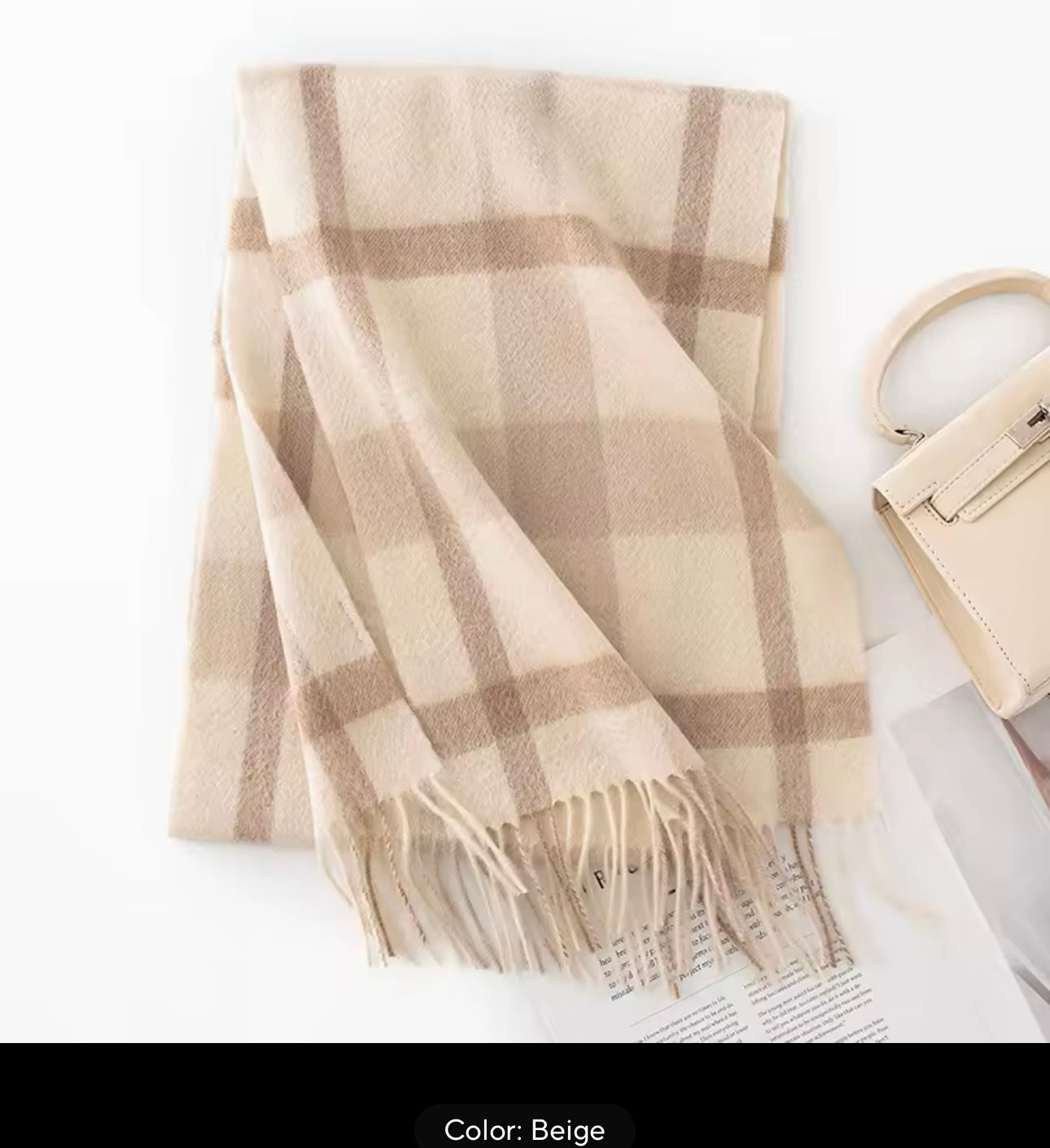 Autumn Winter Plaid Wool Scarf for Men & Women Checked Cashmere Shawl Warm Thickened Neckerchief Korean Versatile Wraps