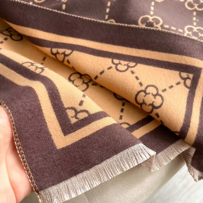 Women Luxurious Cashmere Touch Scarf  - Warm Fringe Shawl