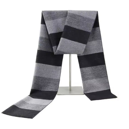 Men & Women Checked Pattern Cashmere Touch Scarf - Warm Fringe Shawl
