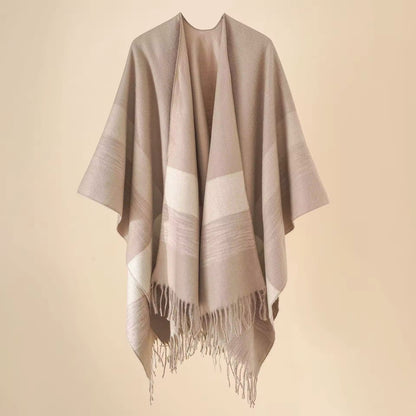 Cashmere Wool Cape Scarf Split Thickened Autumn and Winter Women Cape