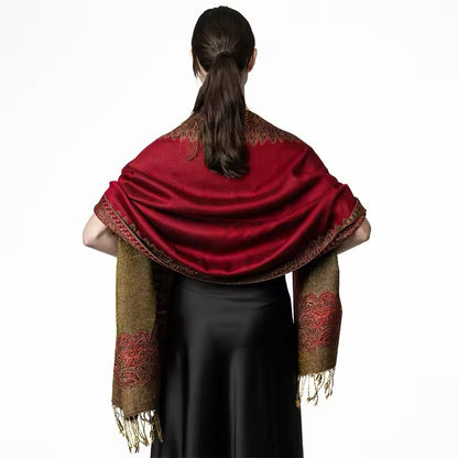 Luxury Women Classic Pashmina Cashmere Touch Bohemia Scarf - Warm Fringe Shawl