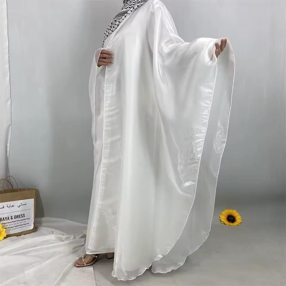 Women Split Abaya Open Front Kaftan Arab Long Robe