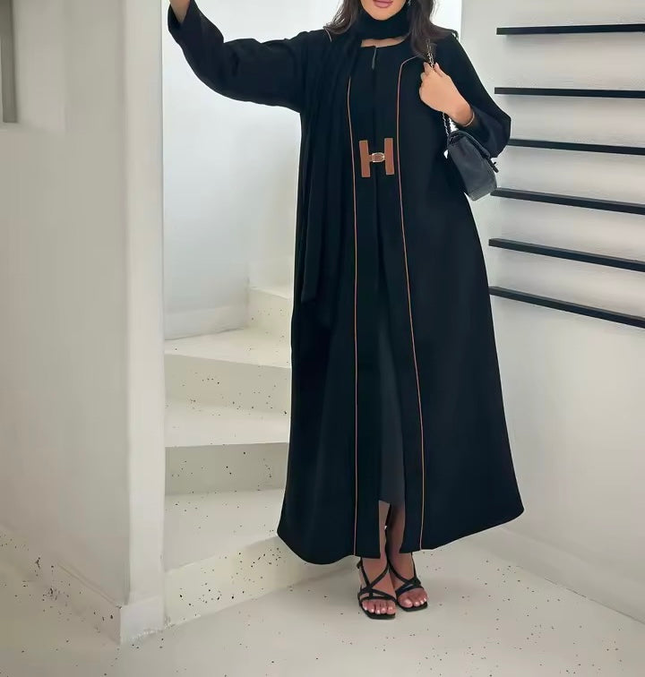 Split Women Black Abaya Modest Clothing Women Split Coat Abaya