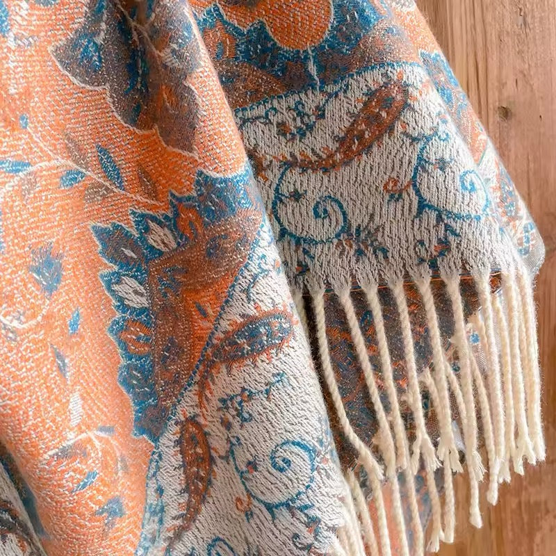 Luxury Women Classic Pashmina Cashmere Touch Scarf - Warm Fringe Pashmina Shawl