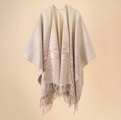 Cashmere Wool Cape Scarf Split Thickened Autumn and Winter Women Cape