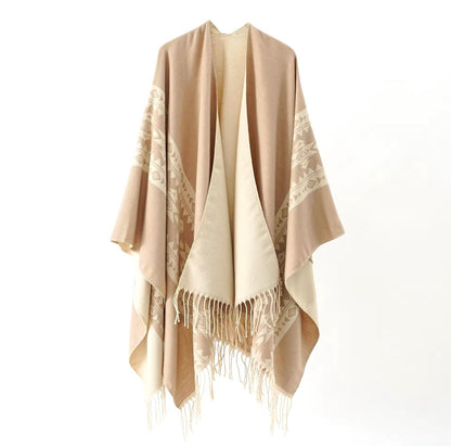Cashmere Wool Cape Scarf Split Thickened Autumn and Winter Women Cape