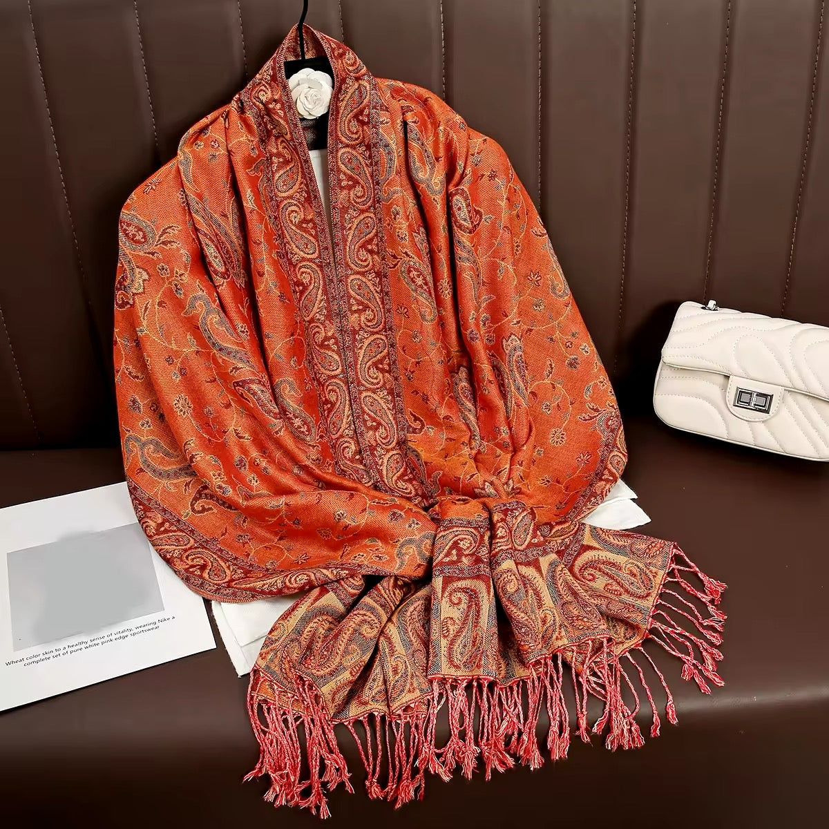 Luxury Women Classic Pashmina  Cashmere Touch Bohemia Scarf - Warm Fringe Shawl