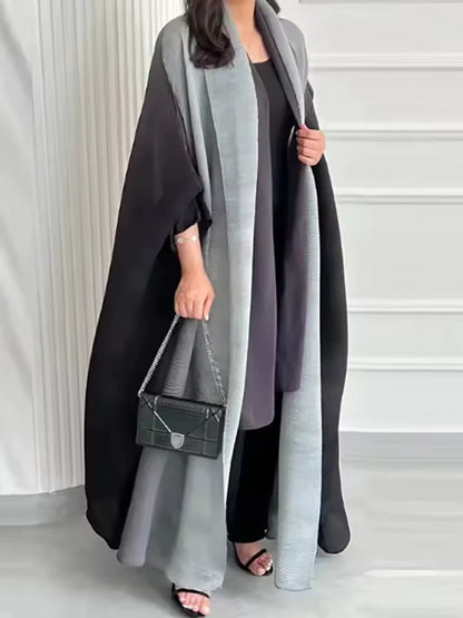 Women Split Abaya Open Front Kaftan Arab Long Robe