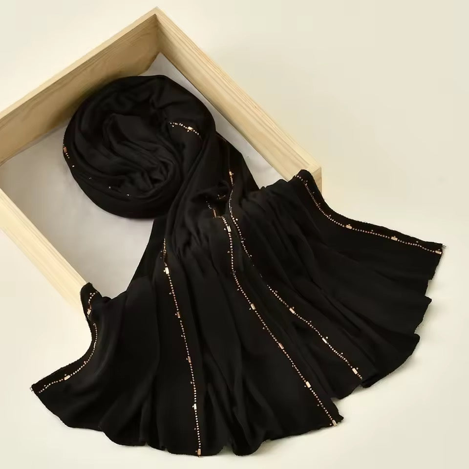 Women Glimmer Shiny Women Hijab Scarf Muslim Long Scarves Light Weight