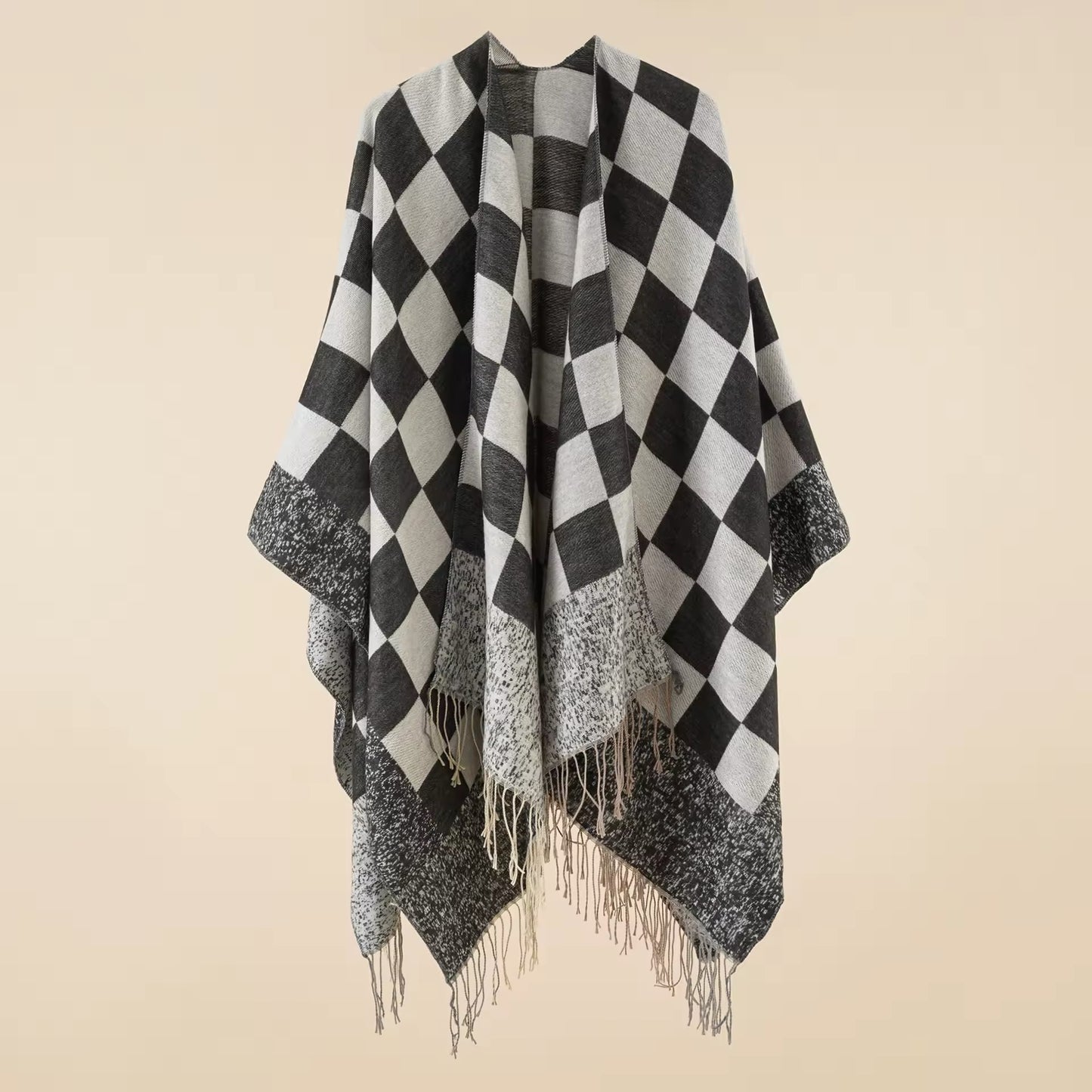Cashmere Wool Cape Scarf Split Thickened Autumn and Winter Women Cape