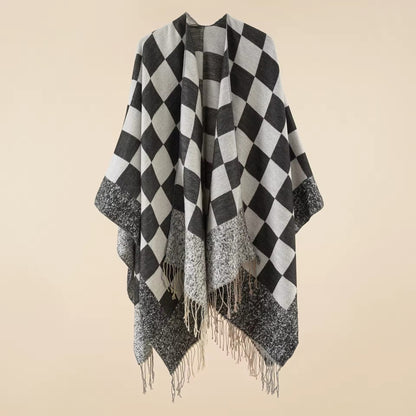Cashmere Wool Cape Scarf Split Thickened Autumn and Winter Women Cape