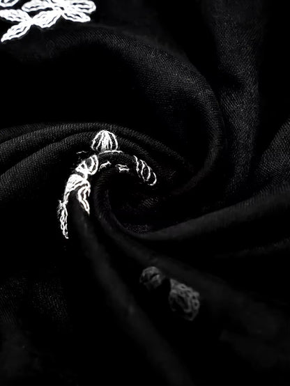 Women Embroidered Scarf Elegant and Versatile for Women Floral Shawl