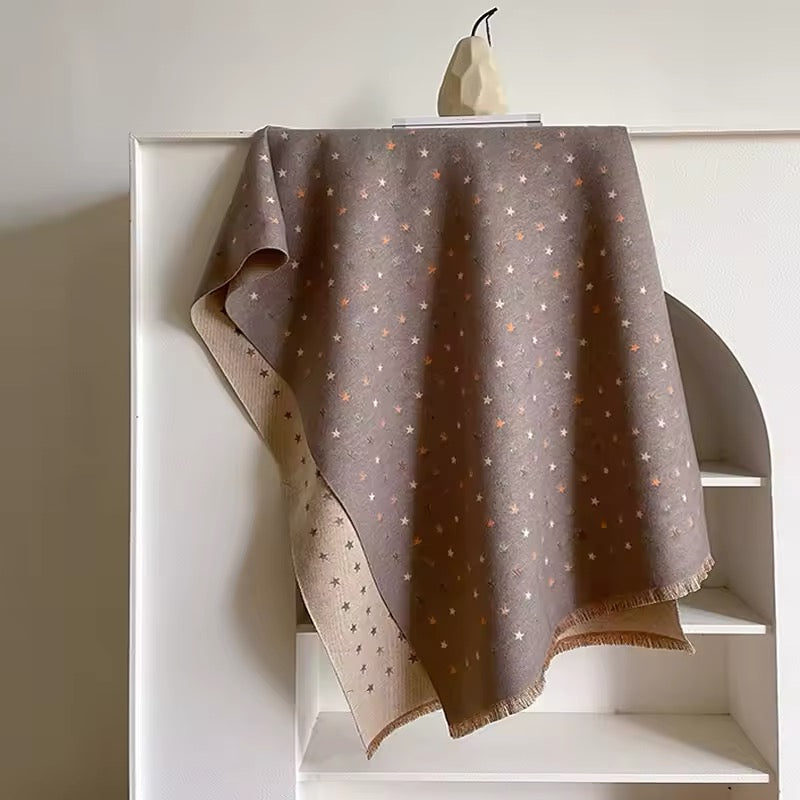 Women Luxurious Cashmere Touch Scarf - Warm Fringe Shawl