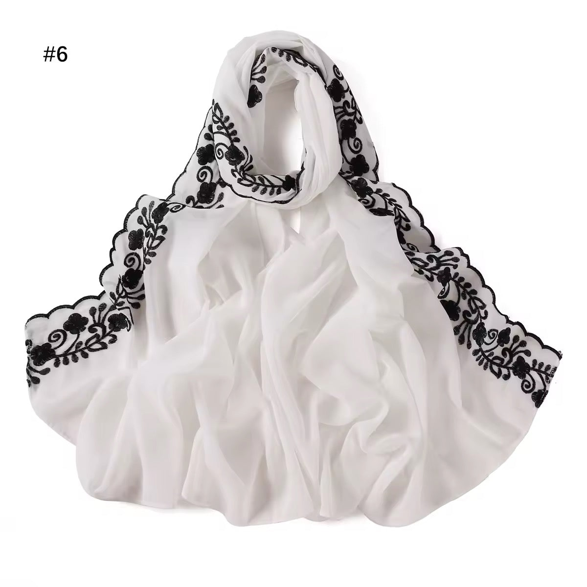 Women Embroidered Scarf Elegant and Versatile for Women Floral Shawl