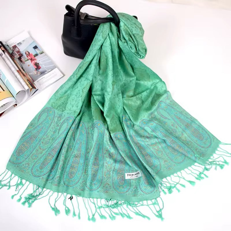 Luxury Women Classic Pashmina Cashmere Touch Scarf - Warm Fringe Pashmina Shaw