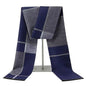 Men & Women Checked Pattern Cashmere Touch Scarf - Warm Fringe Shawl