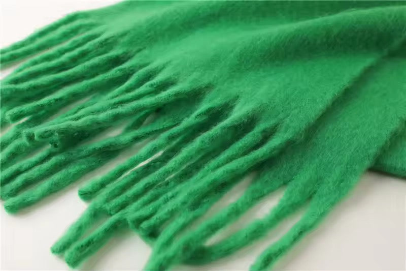 Men Wool & Women Woollen Cashmere Touch Scarf - Warm Fringe Shawl