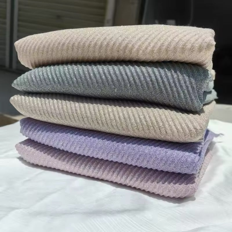 Women Glimmer Shiny Women Hijab Scarf Muslim Long Scarves Light Weight