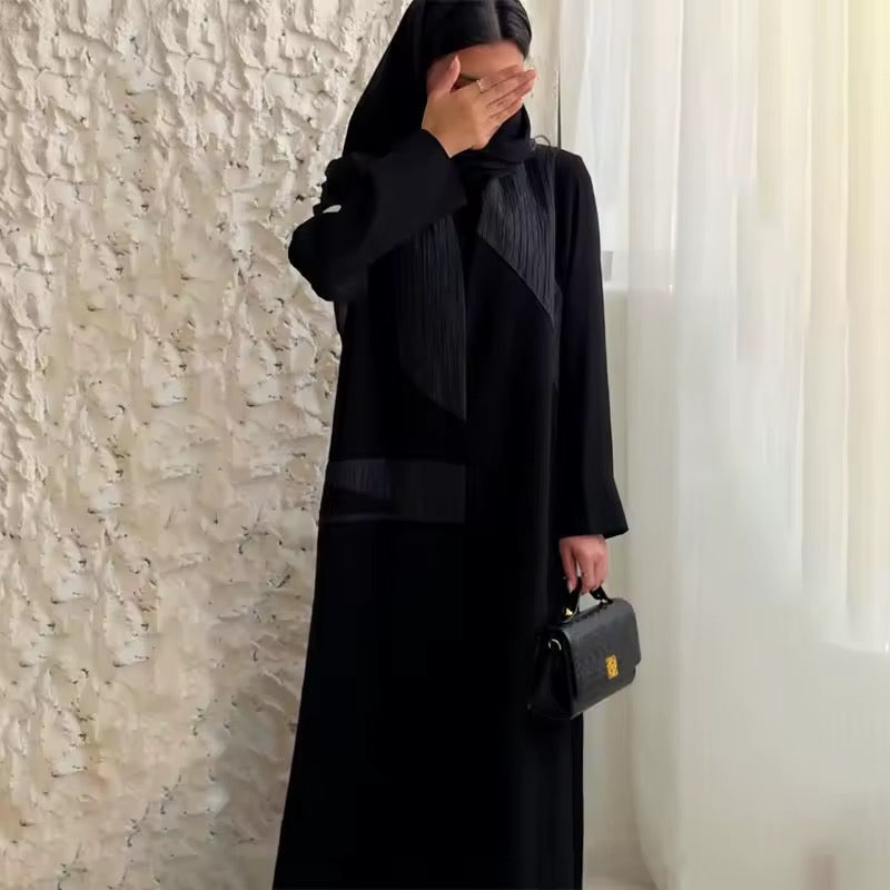 Split Women Black Abaya Modest Clothing Women Split Coat Abaya