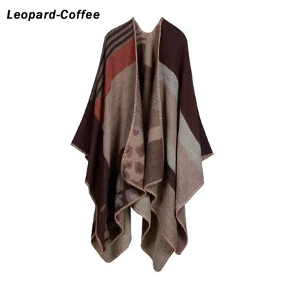 Cashmere Wool Cape Scarf Split Thickened Autumn and Winter Women Cape