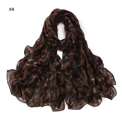 Cheetah Print Women Silk Satin Scarf Foulard Women Hijab Women Allure Wrap