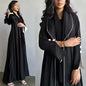 Women Split Abaya Open Front Kaftan Arab Long Robe