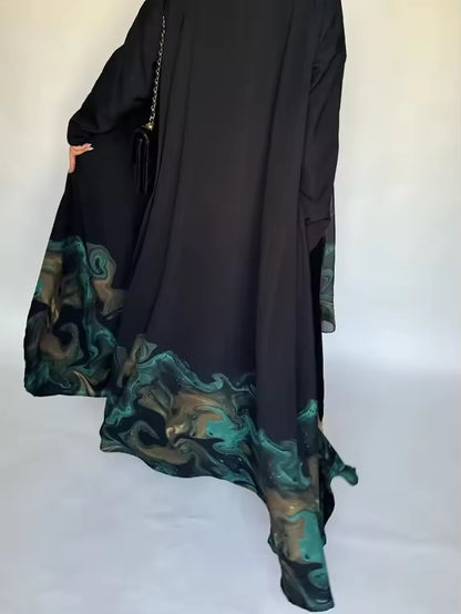 Split Women Black Abaya Modest Clothing Women Split Coat Abaya