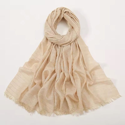 Women Glimmer Shiny Women Hijab Scarf Muslim Long Scarves Light Weight