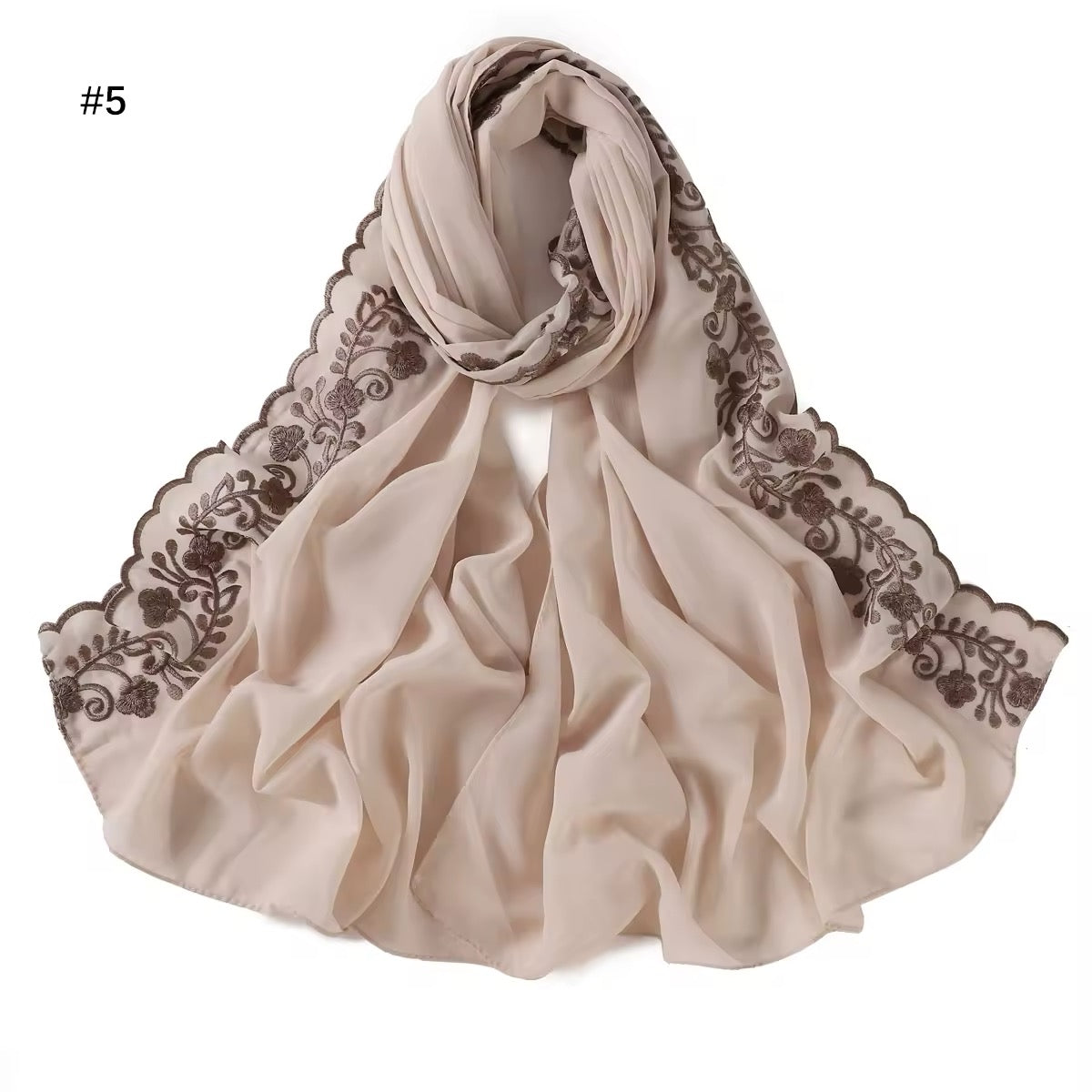 Women Embroidered Scarf Elegant and Versatile for Women Floral Shawl