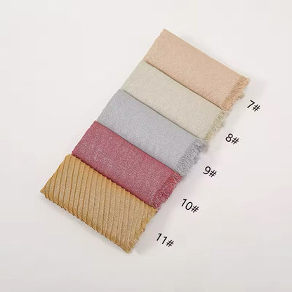 Women Glimmer Shiny Women Hijab Scarf Muslim Long Scarves Light Weight