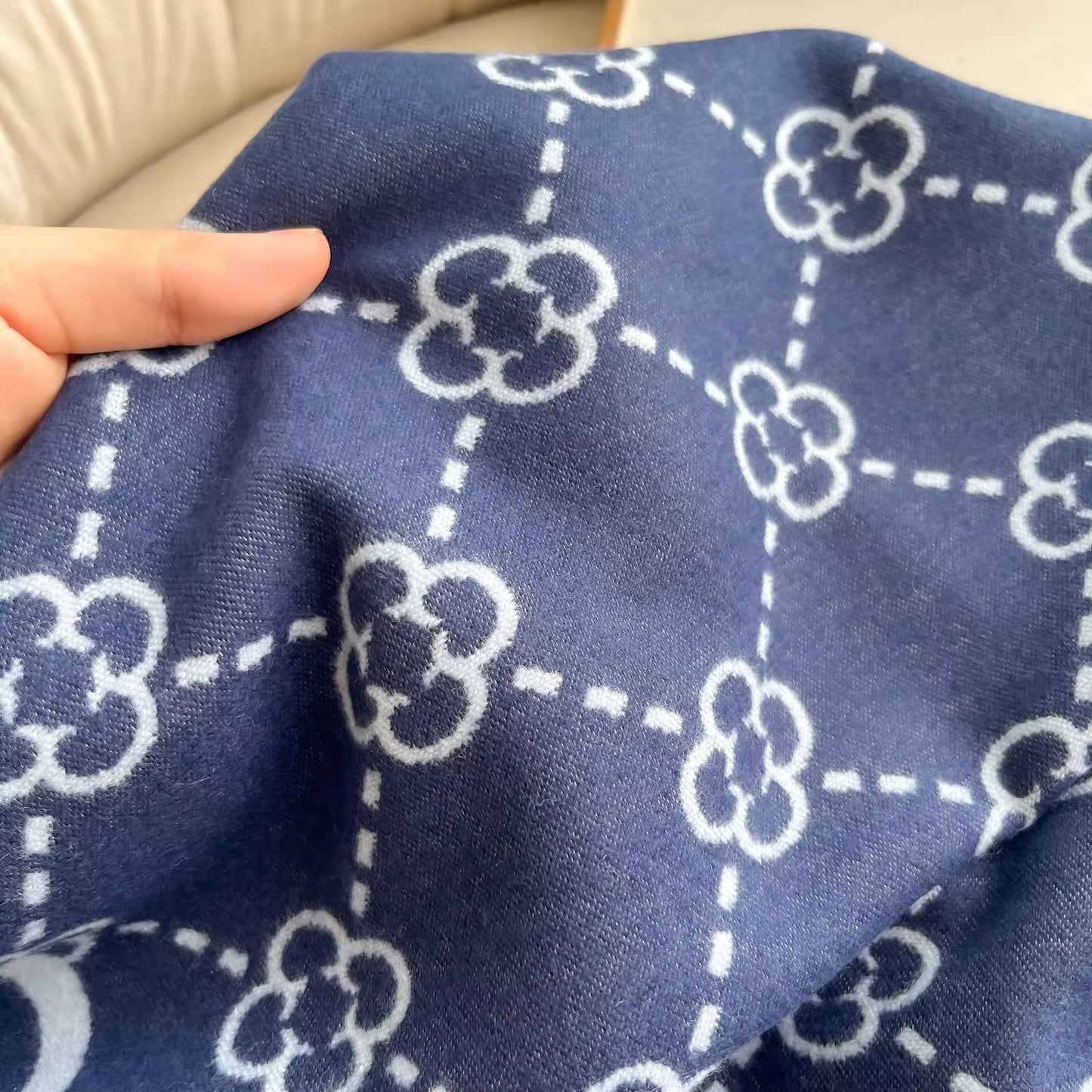 Women Luxurious Cashmere Touch Scarf  - Warm Fringe Shawl