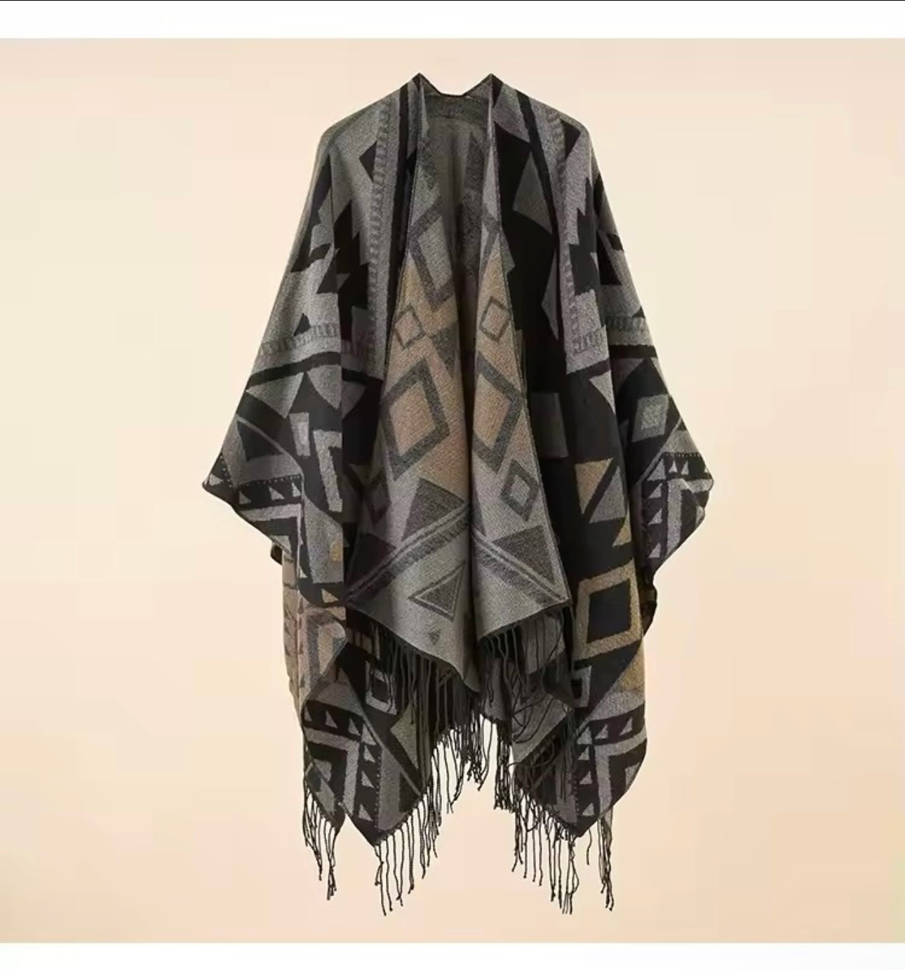 Cashmere Wool Cape Scarf Split Thickened Autumn and Winter Women Cape