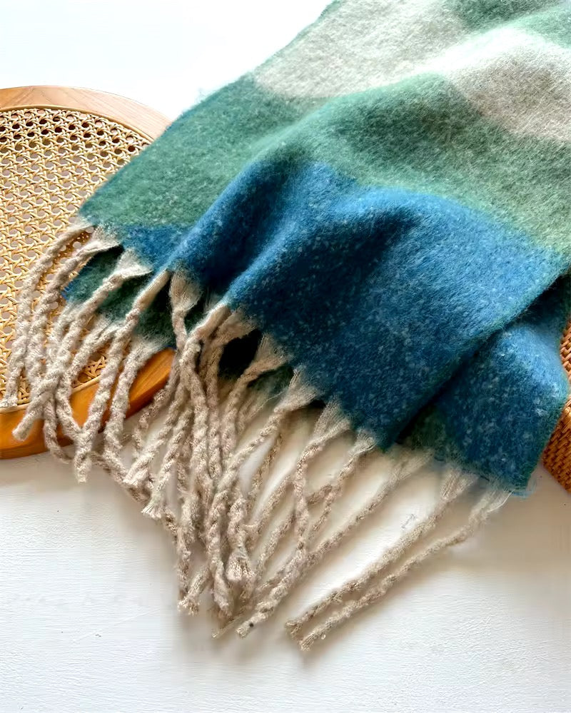 Women Woollen & Men Wool Scarf - Warm Fringe Shaw