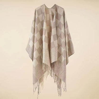 Cashmere Wool Cape Scarf Split Thickened Autumn and Winter Women Cape