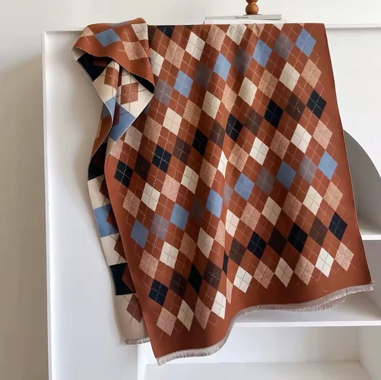 Women Luxurious Cashmere Touch Scarf - Warm Fringe Shawl