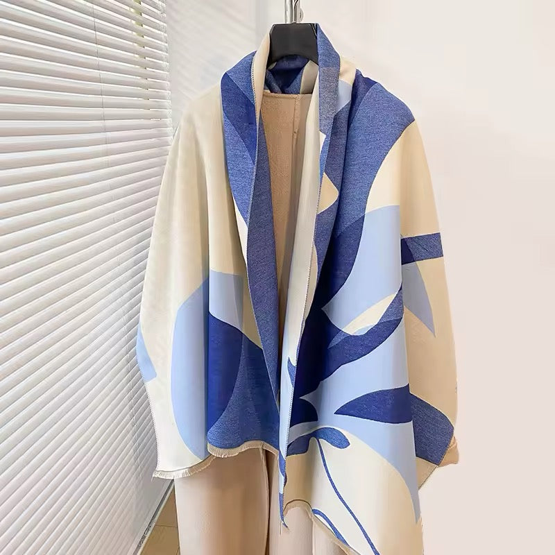 Women Luxurious Cashmere Touch Scarf - Warm Fringe Shawl