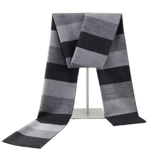 Men & Women Checked Pattern Cashmere Touch Scarf - Warm Fringe Shawl