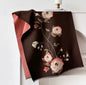 Luxury Women Floral Cashmere Touch Flower Scarf - Warm Fringe Shawl
