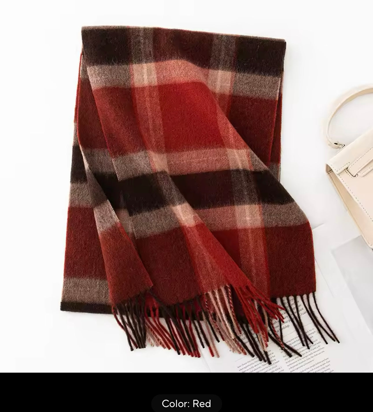 Autumn Winter Plaid Wool Scarf for Men & Women Checked Cashmere Shawl Warm Thickened Neckerchief Korean Versatile Wraps