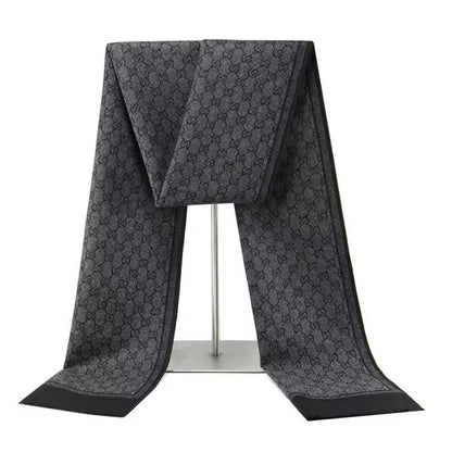 Men & Women Checked Pattern Cashmere Touch Scarf - Warm Fringe Shawl