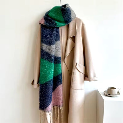 Women Woollen & Men Wool Scarf - Warm Fringe Shaw