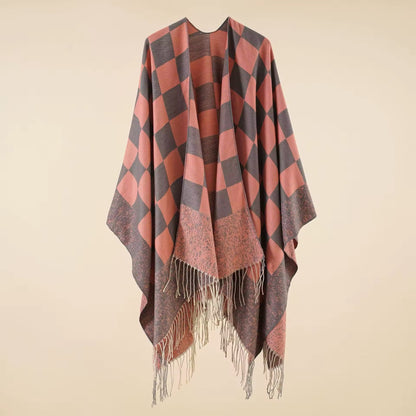 Cashmere Wool Cape Scarf Split Thickened Autumn and Winter Women Cape