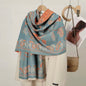 Luxury Women Classic Pashmina Double Sided Cashmere Touch Scarf - Warm Fringe Shawl Women Floral