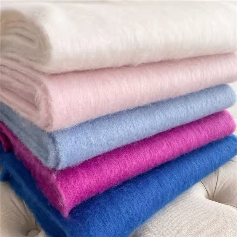 Men Wool & Women Woollen Cashmere Touch Scarf - Warm Fringe Shawl